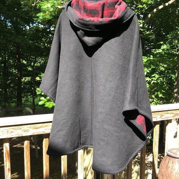 COACH CAPE w/DETACHABLE HOOD Wm Sz XS/S, RN 132154, Black Oversized NEW - Picture 11 of 16